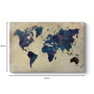 Πίνακας σε καμβά "World Map" Megapap ψηφιακής εκτύπωσης 125x80x3εκ. - Image 3