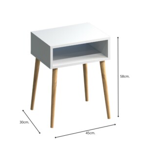 Κομοδίνο Fiona Megapap χρώμα λευκό 45x30x58εκ. - Image 6