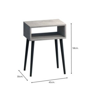 Κομοδίνο Fiona Megapap χρώμα γκρι ρετρό 45x30x58εκ. - Image 4