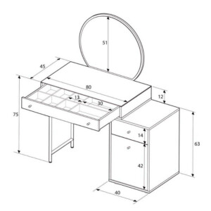 Τουαλέτα με καθρέπτη Dior Megapap χρώμα λευκό του πάγου 108x45x130εκ. - Image 11