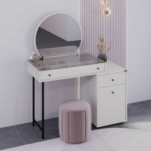 Τουαλέτα με καθρέπτη Dior Megapap χρώμα λευκό του πάγου 108x45x130εκ. - Image 4