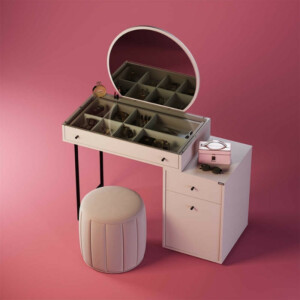 Τουαλέτα με καθρέπτη Dior Megapap χρώμα λευκό του πάγου 108x45x130εκ. - Image 9