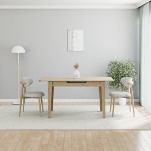 Τραπέζι Trendline Megapap επεκτεινόμενο χρώμα oak 120/150x70x75εκ. - Image 4