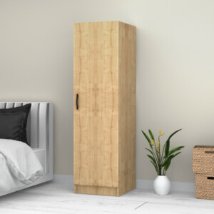 Ντουλάπα ρούχων Victoria Megapap μονόφυλλη χρώμα φυσικό οξιάς 50x60x181εκ. - Image 4