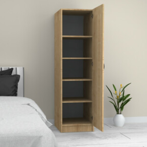 Ντουλάπα ρούχων Victoria Megapap μονόφυλλη χρώμα φυσικό οξιάς 50x60x181εκ. - Image 5