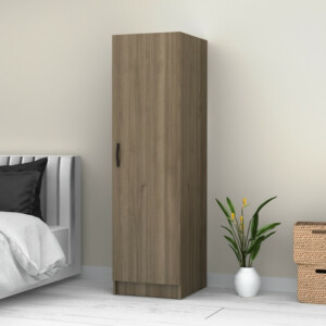 Ντουλάπα ρούχων Victoria Megapap μονόφυλλη χρώμα καρυδί 50x60x181εκ. - Image 4