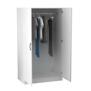 Ντουλάπα ρούχων Victoria Megapap δίφυλλη χρώμα λευκό 100x60x181εκ. - Image 2