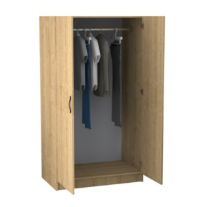 Ντουλάπα ρούχων Victoria Megapap δίφυλλη χρώμα φυσικό οξιάς 100x60x181εκ. - Image 2