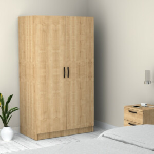 Ντουλάπα ρούχων Victoria Megapap δίφυλλη χρώμα φυσικό οξιάς 100x60x181εκ. - Image 4
