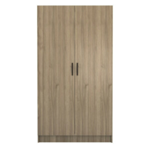 Ντουλάπα ρούχων Victoria Megapap δίφυλλη χρώμα καρυδί 100x60x181εκ. - Image 3