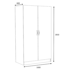 Ντουλάπα ρούχων Victoria Megapap δίφυλλη χρώμα καρυδί 100x60x181εκ. - Image 7