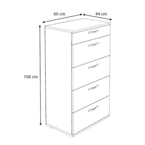 Συρταριέρα Helia Megapap χρώμα καρυδί 60x44x108εκ. - Image 8