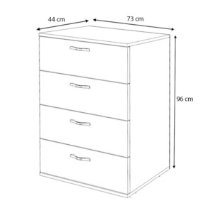 Συρταριέρα Velika Megapap χρώμα καρυδί 73x44x96εκ. - Image 7