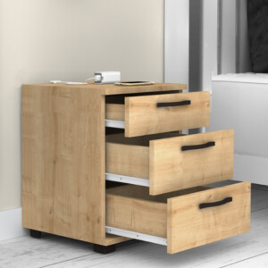 Κομοδίνο - συρταριέρα γραφείου Roco Megapap χρώμα φυσικό οξιάς 40x39x57εκ. - Image 2