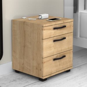 Κομοδίνο - συρταριέρα γραφείου Roco Megapap χρώμα φυσικό οξιάς 40x39x57εκ. - Image 3