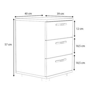 Κομοδίνο - συρταριέρα γραφείου Roco Megapap χρώμα καρυδί 40x39x57εκ. - Image 6