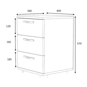 Κομοδίνο - συρταριέρα γραφείου Roco Megapap χρώμα καρυδί 40x39x57εκ. - Image 7