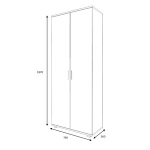 Ντουλάπα ρούχων - παπουτσοθήκη Eric Megapap δίφυλλη χρώμα φυσικό οξιάς 76x36x187εκ. - Image 8