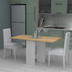 Τραπέζι Pepe Megapap επεκτεινόμενο χρώμα λευκό - φυσικό οξιάς 28(56+56)x77x75εκ. - Image 2