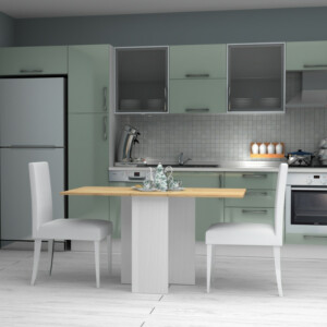 Τραπέζι Pepe Megapap επεκτεινόμενο χρώμα λευκό - φυσικό οξιάς 28(56+56)x77x75εκ. - Image 3