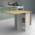 Τραπέζι Pepe Megapap επεκτεινόμενο χρώμα λευκό - φυσικό οξιάς 28(56+56)x77x75εκ. - Image 5