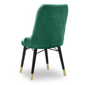 Καρέκλα τραπεζαρίας Floria Megapap από βελούδο χρώμα κυπαρισσί - μαύρο/χρυσό πόδι 54x48x91εκ. - Image 3