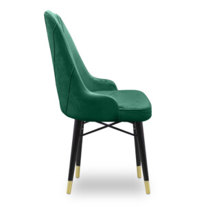 Καρέκλα τραπεζαρίας Floria Megapap από βελούδο χρώμα κυπαρισσί - μαύρο/χρυσό πόδι 54x48x91εκ. - Image 5