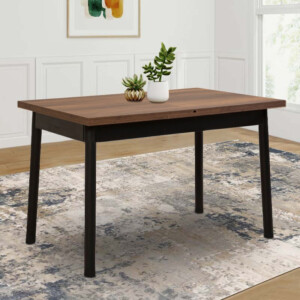 Τραπέζι Jemmy Megapap επεκτεινόμενο χρώμα καρυδί - μαύρο 120/153x75x77εκ. - Image 2