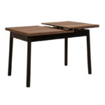 Τραπέζι Jemmy Megapap επεκτεινόμενο χρώμα καρυδί - μαύρο 120/153x75x77εκ. - Image 3