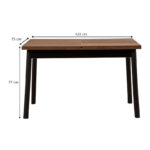 Τραπέζι Jemmy Megapap επεκτεινόμενο χρώμα καρυδί - μαύρο 120/153x75x77εκ. - Image 7