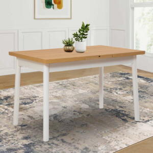 Τραπέζι Jemmy Megapap επεκτεινόμενο χρώμα φυσικό - λευκό 120/153x75x77εκ. - Image 2