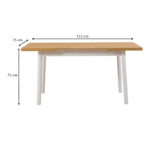 Τραπέζι Jemmy Megapap επεκτεινόμενο χρώμα φυσικό - λευκό 120/153x75x77εκ. - Image 8