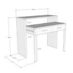 Κονσόλα - Γραφείο εργασίας Nena Megapap χρώμα λευκό 99x36/58x88εκ. - Image 7