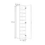 Ντουλάπα ρούχων - παπουτσοθήκη Visla Megapap μονόφυλλη με καθρέπτη χρώμα φυσικό οξιάς 45x36x187εκ. - Image 4