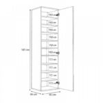 Ντουλάπα ρούχων - παπουτσοθήκη Visla Megapap μονόφυλλη με καθρέπτη χρώμα φυσικό οξιάς 45x36x187εκ. - Image 7