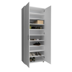 Ντουλάπα ρούχων - παπουτσοθήκη Eric Megapap δίφυλλη χρώμα λευκό 76x36x187εκ. - Image 7