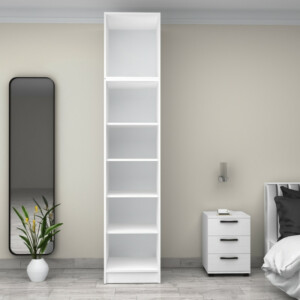 Ντουλάπα ρούχων Victoria Megapap μονόφυλλη με πατάρι χρώμα λευκό 50x60x240εκ. - Image 3