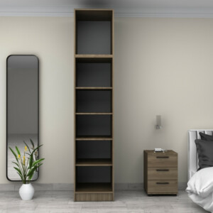 Ντουλάπα ρούχων Victoria Megapap μονόφυλλη με πατάρι χρώμα καρυδί 50x60x240εκ. - Image 3