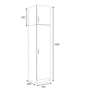 Ντουλάπα ρούχων Victoria Megapap μονόφυλλη με πατάρι χρώμα καρυδί 50x60x240εκ. - Image 5