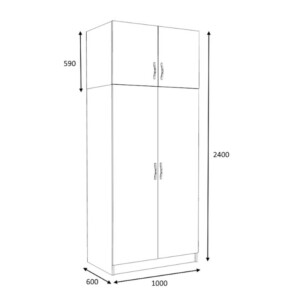 Ντουλάπα ρούχων Victoria Megapap δίφυλλη με πατάρι χρώμα φυσικό οξιάς 100x60x240εκ. - Image 5