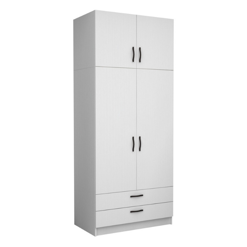 Ντουλάπα ρούχων Victoria Megapap δίφυλλη με πατάρι και συρτάρια χρώμα λευκό 100x60x240εκ. Ντουλάπα ρούχων Victoria Megapap δίφυλλη με πατάρι και συρτάρια χρώμα λευκό 100x60x240εκ.