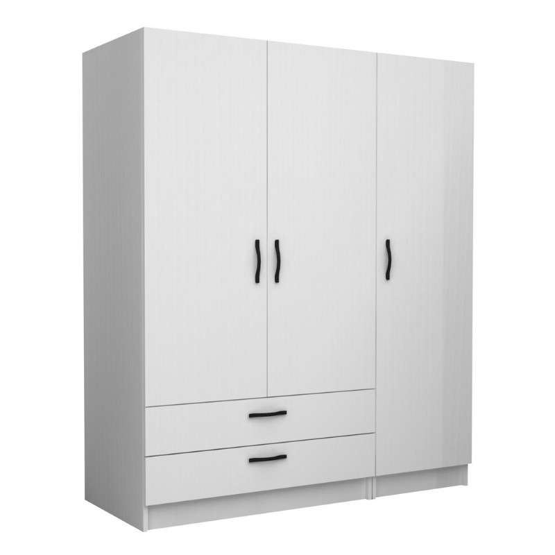 Ντουλάπα ρούχων Victoria Megapap τρίφυλλη με συρτάρια χρώμα λευκό 150x60x181εκ. Ντουλάπα ρούχων Victoria Megapap τρίφυλλη με συρτάρια χρώμα λευκό 150x60x181εκ.