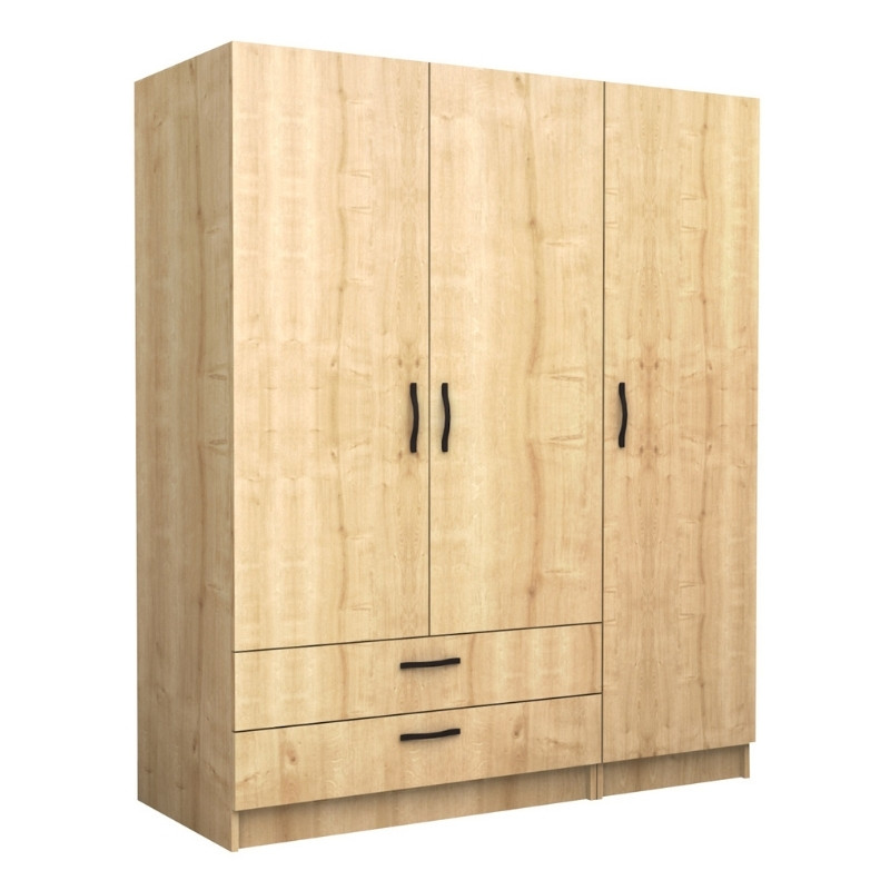 Ντουλάπα ρούχων Victoria Megapap τρίφυλλη με συρτάρια χρώμα φυσικό οξιάς 150x60x181εκ. Ντουλάπα ρούχων Victoria Megapap τρίφυλλη με συρτάρια χρώμα φυσικό οξιάς 150x60x181εκ.