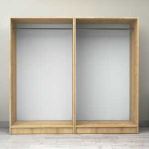 Ντουλάπα ρούχων Victoria Megapap τετράφυλλη χρώμα φυσικό οξιάς 200x60x181εκ. - Image 3