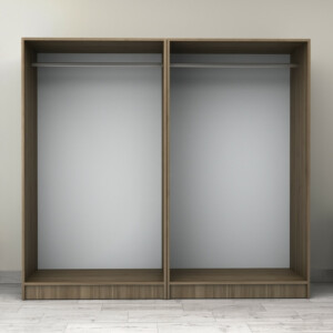 Ντουλάπα ρούχων Victoria Megapap τετράφυλλη χρώμα καρυδί 200x60x181εκ. - Image 3