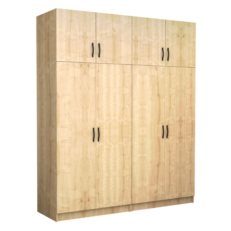 Ντουλάπα ρούχων Victoria Megapap τετράφυλλη με πατάρι χρώμα φυσικό οξιάς 200x60x240εκ. Ντουλάπα ρούχων Victoria Megapap τετράφυλλη με πατάρι χρώμα φυσικό οξιάς 200x60x240εκ.