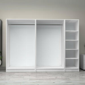 Ντουλάπα ρούχων Victoria Megapap πεντάφυλλη χρώμα λευκό 250x60x181εκ. - Image 3