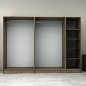 Ντουλάπα ρούχων Victoria Megapap πεντάφυλλη χρώμα καρυδί 250x60x181εκ. - Image 3