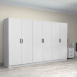 Ντουλάπα ρούχων Victoria Megapap εξάφυλλη χρώμα λευκό 300x60x181εκ. - Image 4