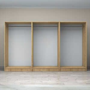 Ντουλάπα ρούχων Victoria Megapap εξάφυλλη χρώμα φυσικό οξιάς 300x60x181εκ. - Image 3